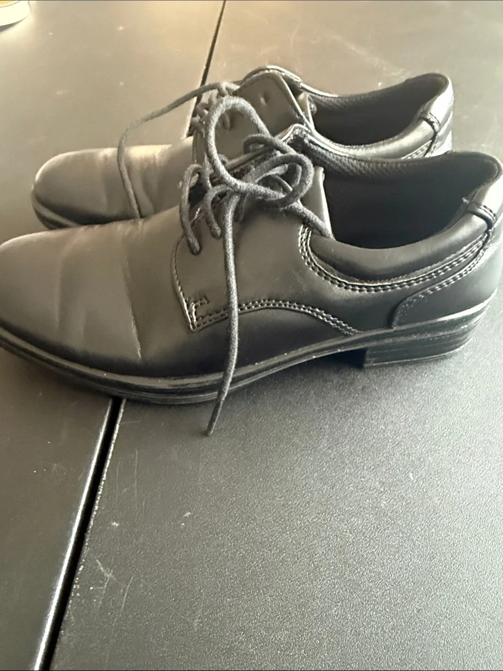 Kids Black Dress Lace-Up Shoes